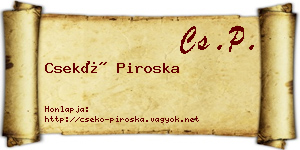Csekő Piroska névjegykártya